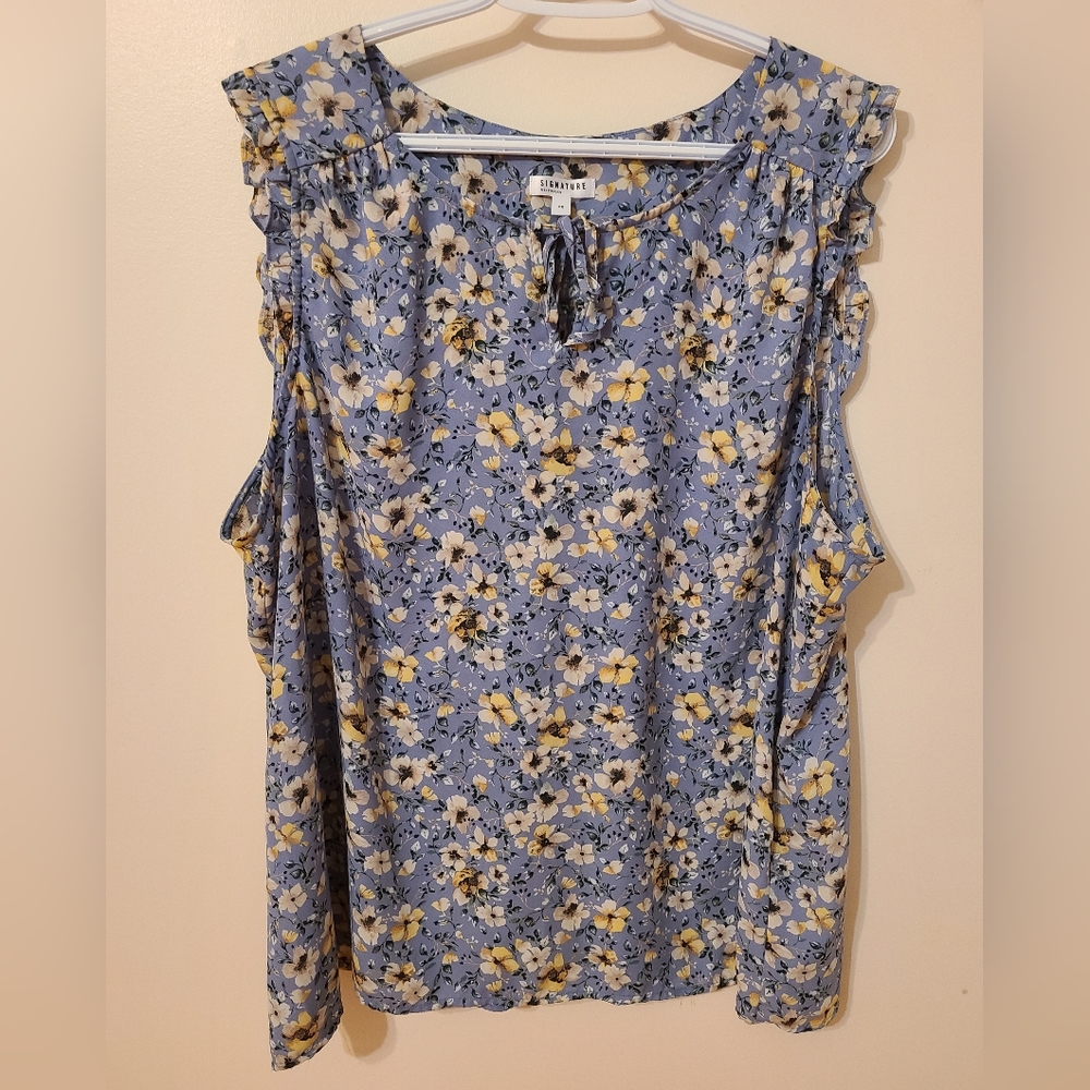 🌟Floral Short Sleeve Blouse Size 3X
